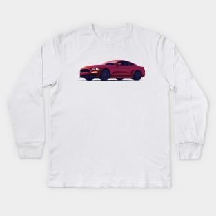 Red Ford Mustang Kids Long Sleeve T-Shirt